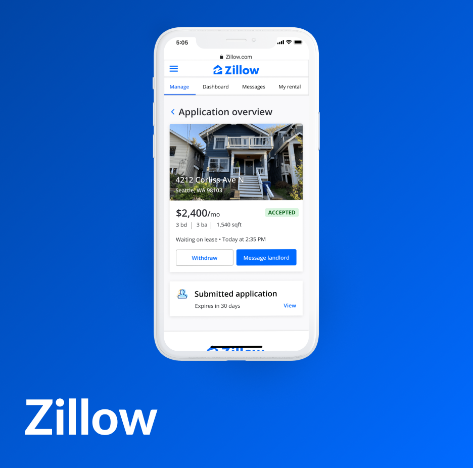 Zillow Invite to Move-in